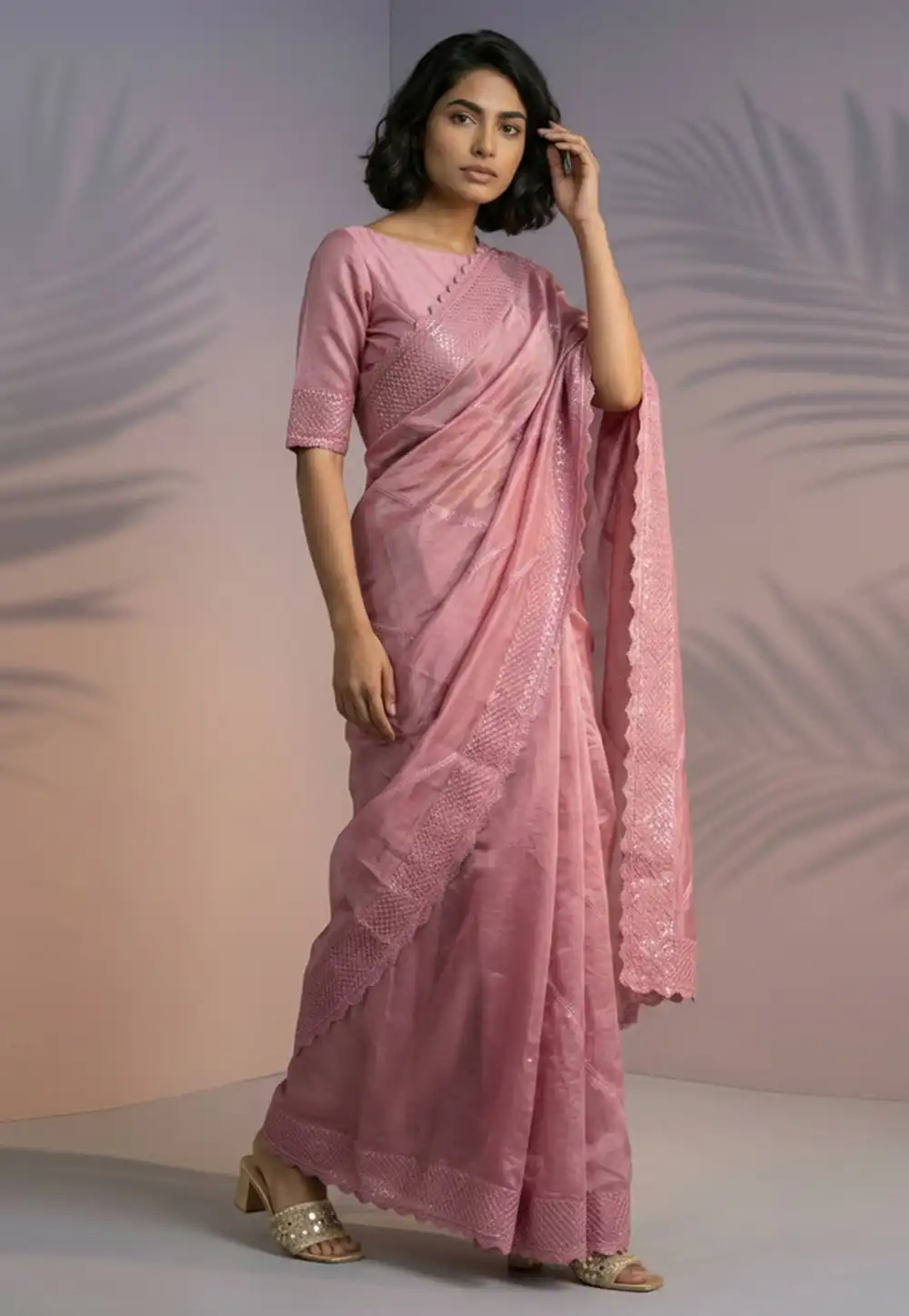 Pink Silk Saree With Blouse 326700