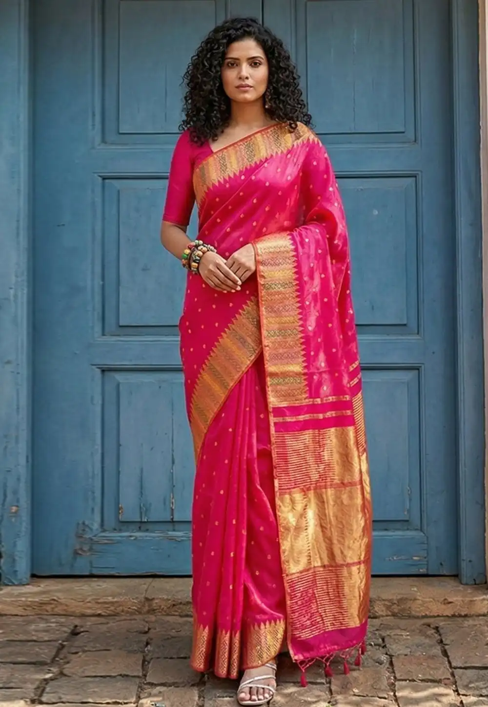 Pink Silk Saree With Blouse 327148