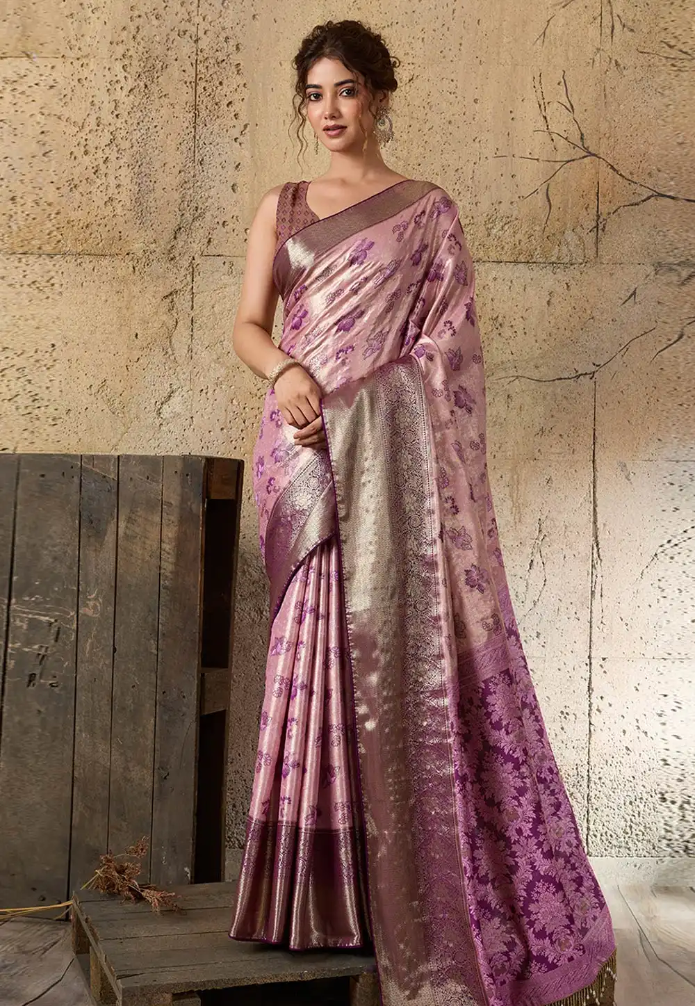 Pink Silk Saree With Blouse 328028