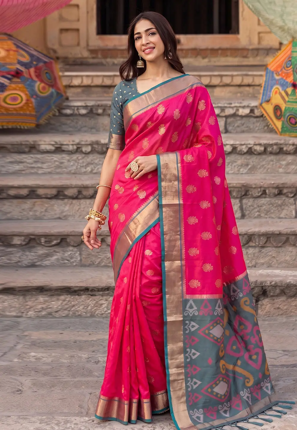 Pink Silk Saree With Blouse 332207