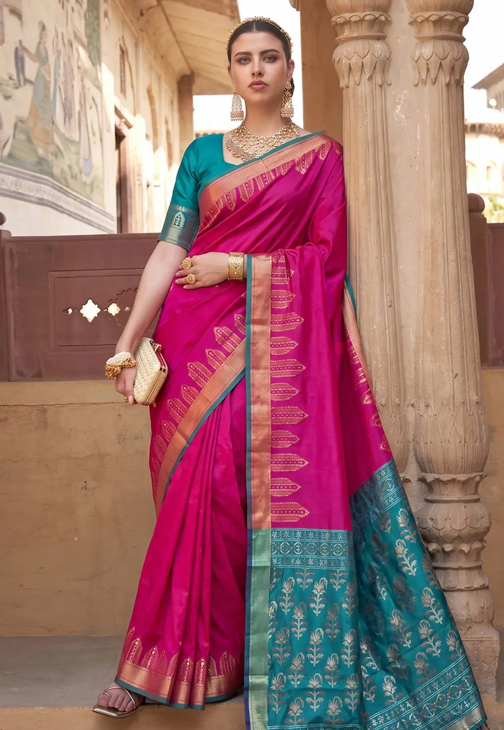 Pink Silk Saree With Blouse 333639
