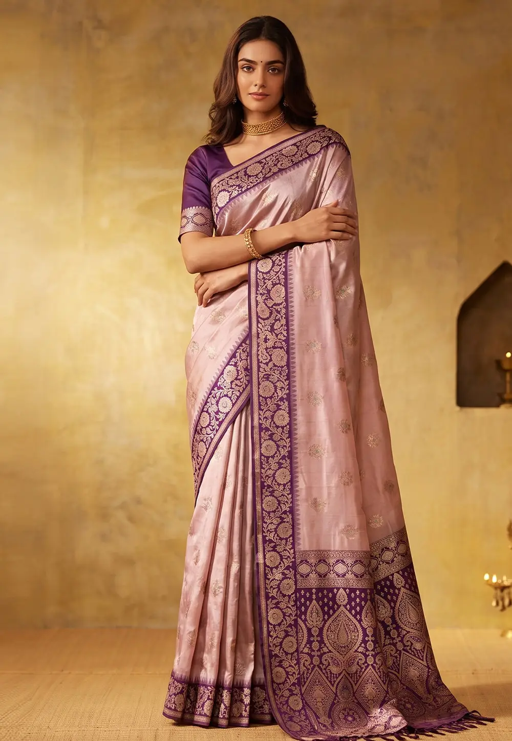 Pink Silk Saree With Blouse 334783