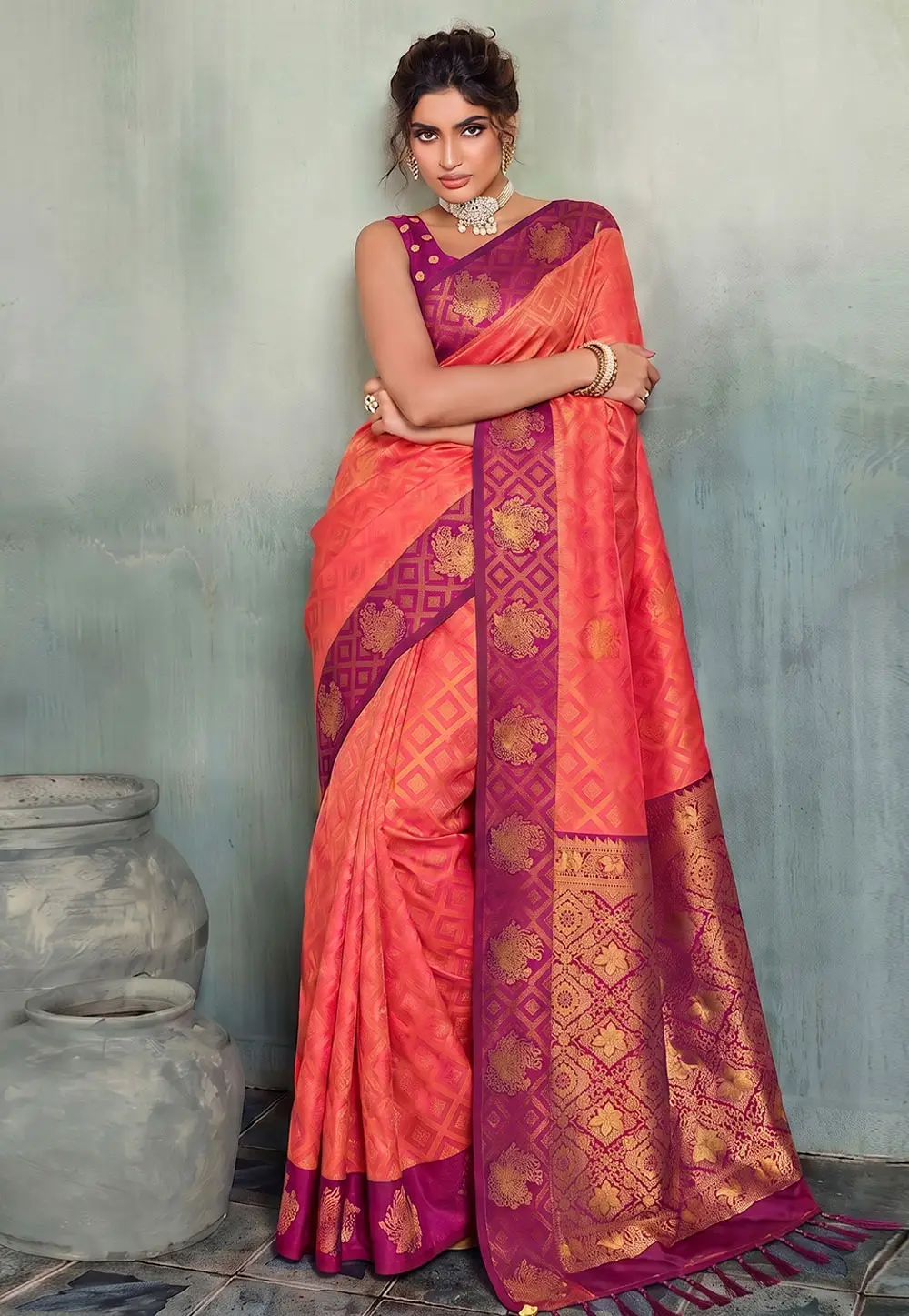 Pink Silk Saree With Blouse 335552