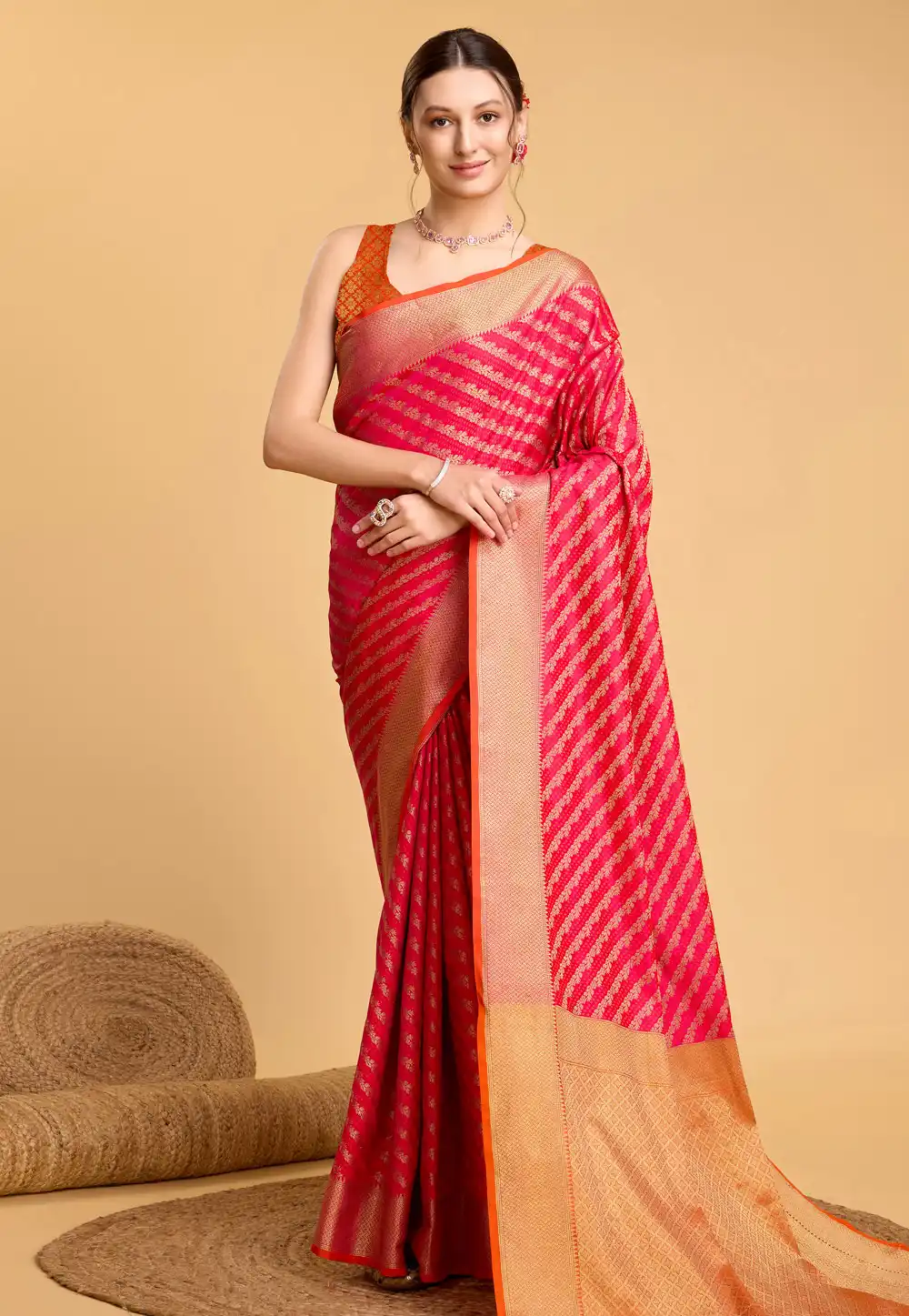 Pink Silk Saree With Blouse 284076