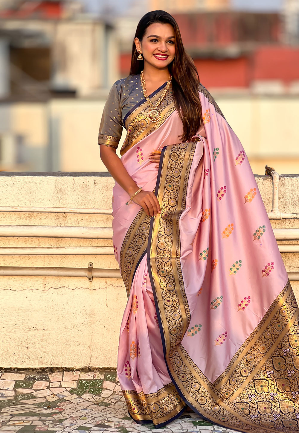 Pink Silk Saree With Blouse 308471