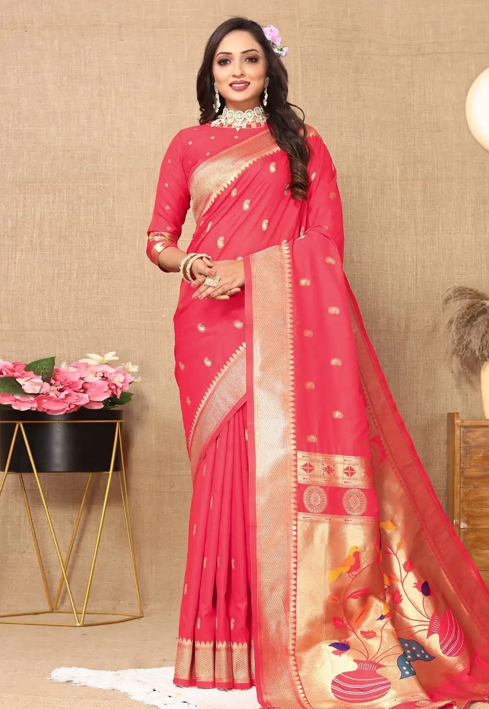Pink Silk Saree With Blouse 314790