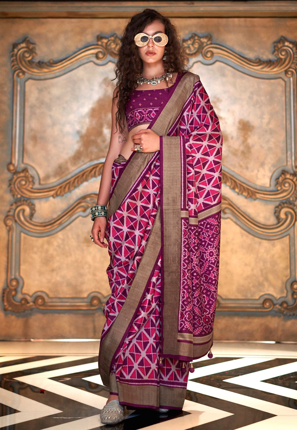 Pink Silk Saree With Blouse 318671