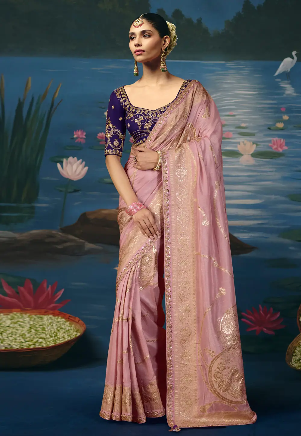 Pink Silk Saree With Blouse 337136