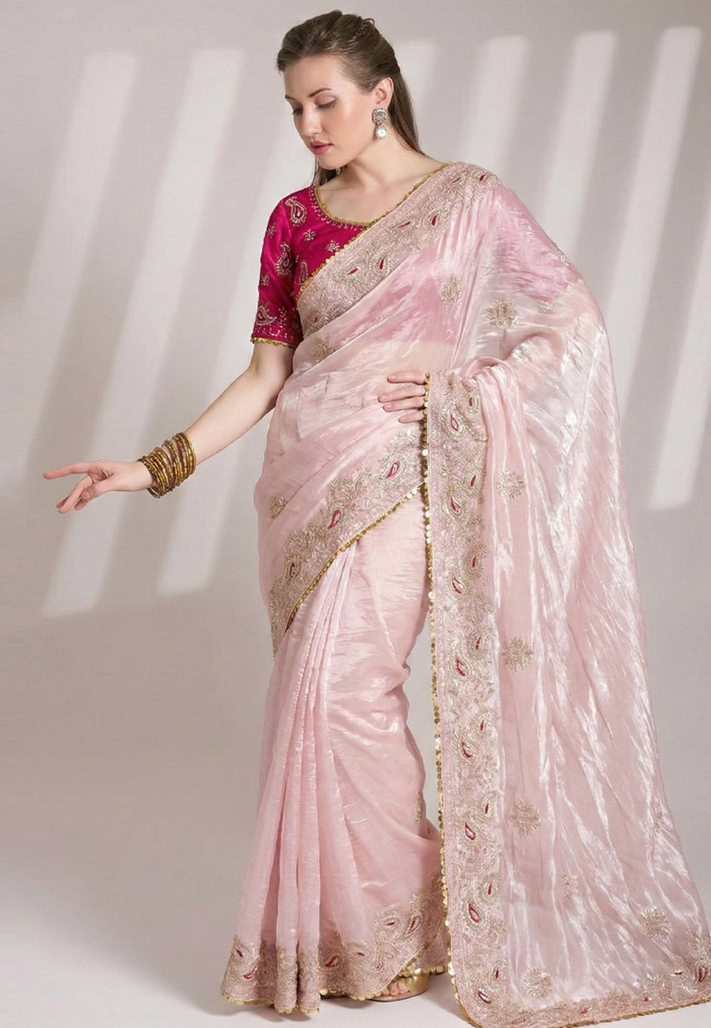 Pink Silk Saree With Blouse 330070