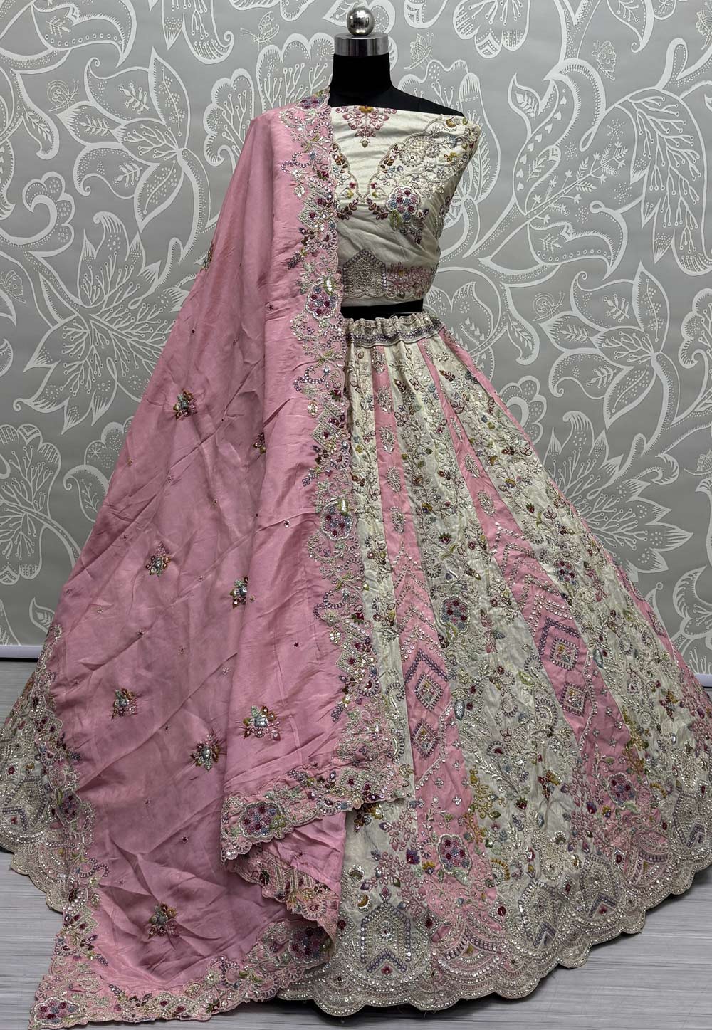 Pink Silk Wedding Lehenga Choli 307468