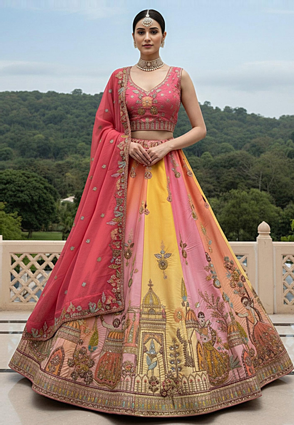 Pink Silk Wedding Lehenga Choli 318742