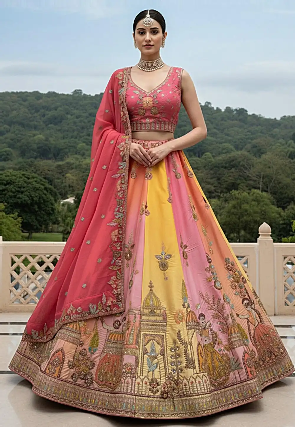 Pink Silk Wedding Lehenga Choli 318742