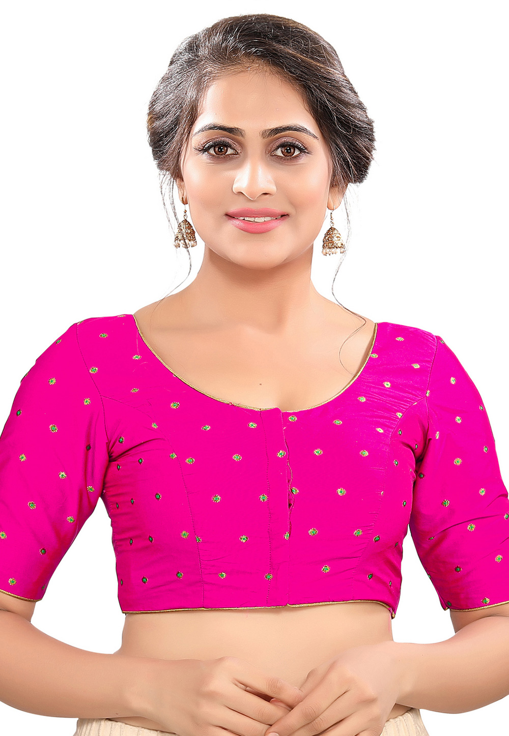 Pink Taffeta Readymade Blouse 311852