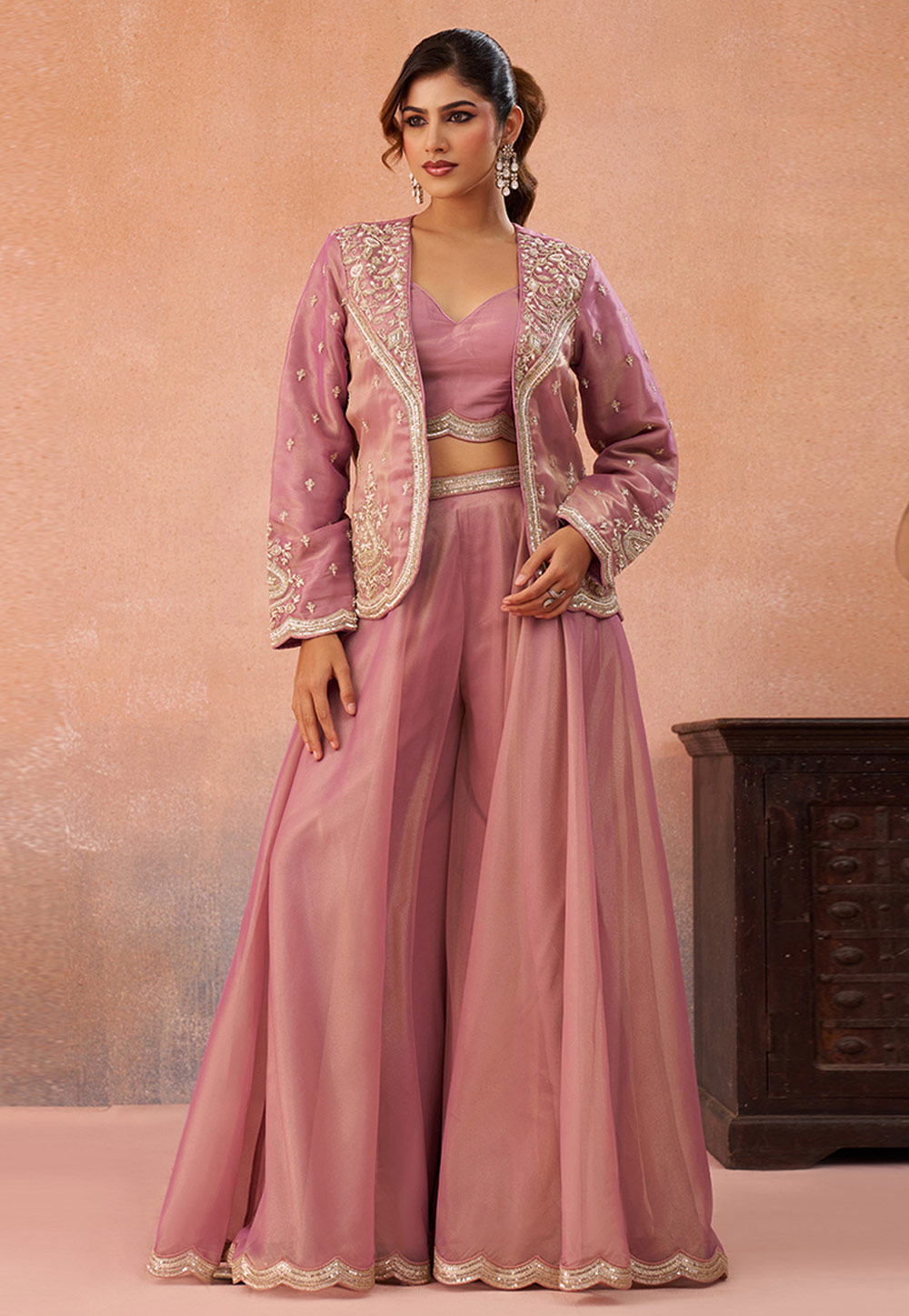 Pink Tissue Designer Salwar Suit 326281
