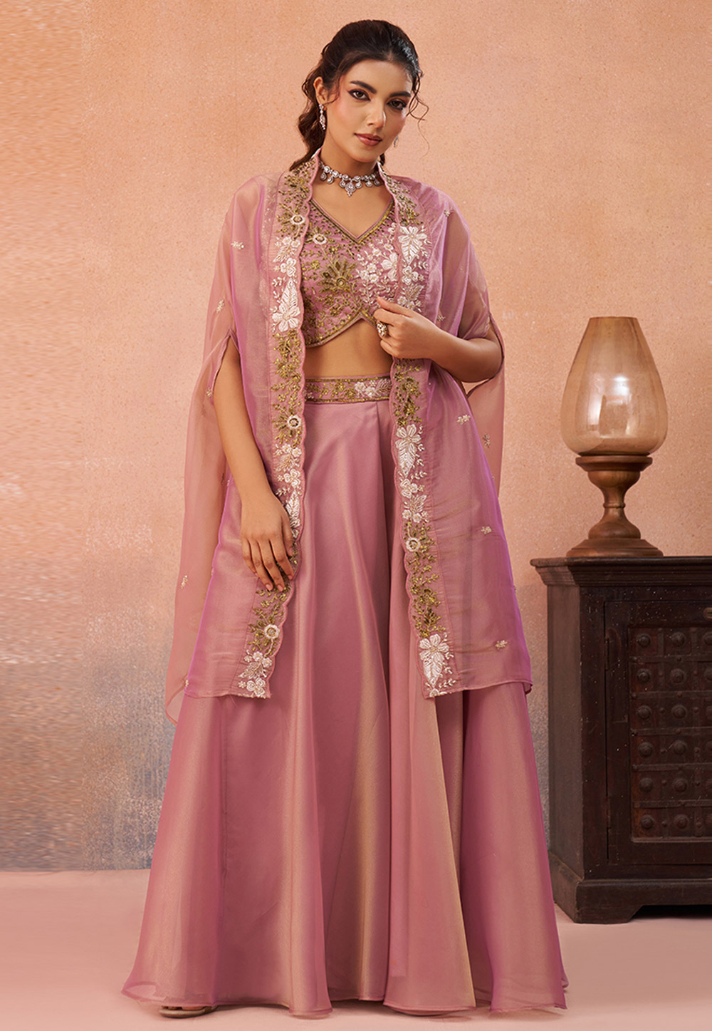 Pink Tissue Designer Salwar Suit 326285