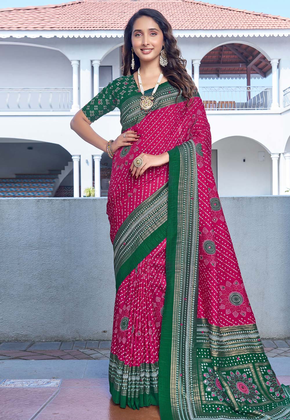 Pink Tussar Silk Saree With Blouse 323559