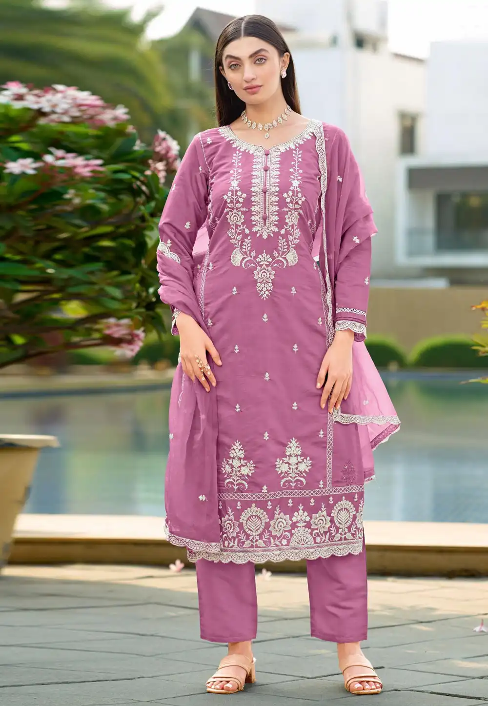 Pink Viscose Readymade Pakistani Suit 323912