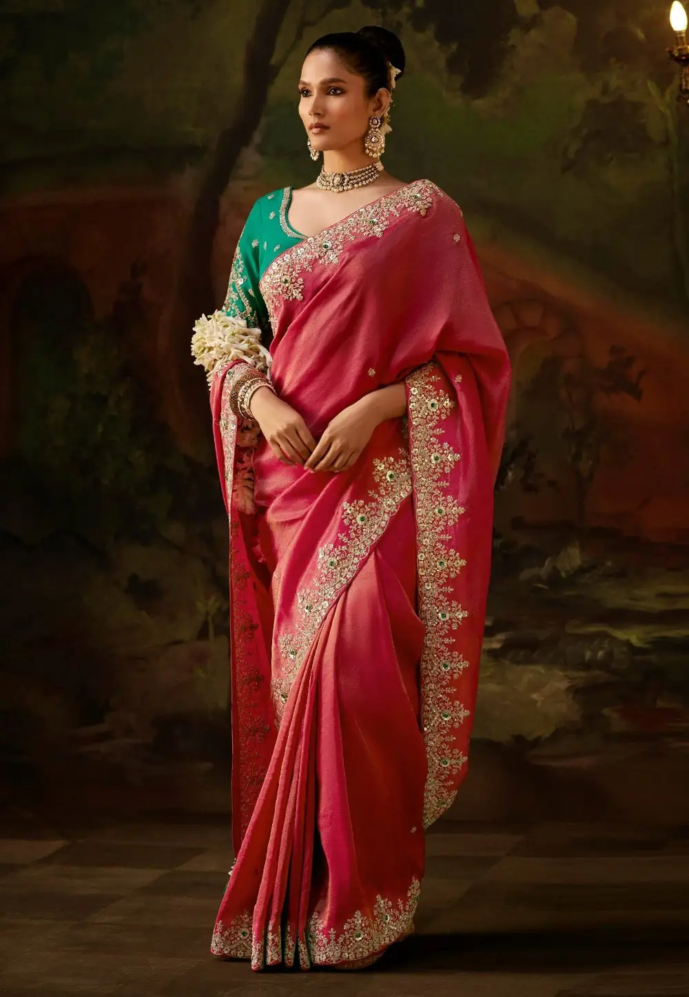 Pink Viscose Saree With Blouse 334802