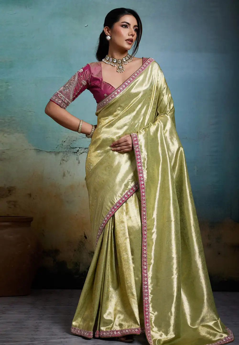 Pista Green Banarasi Saree 328062