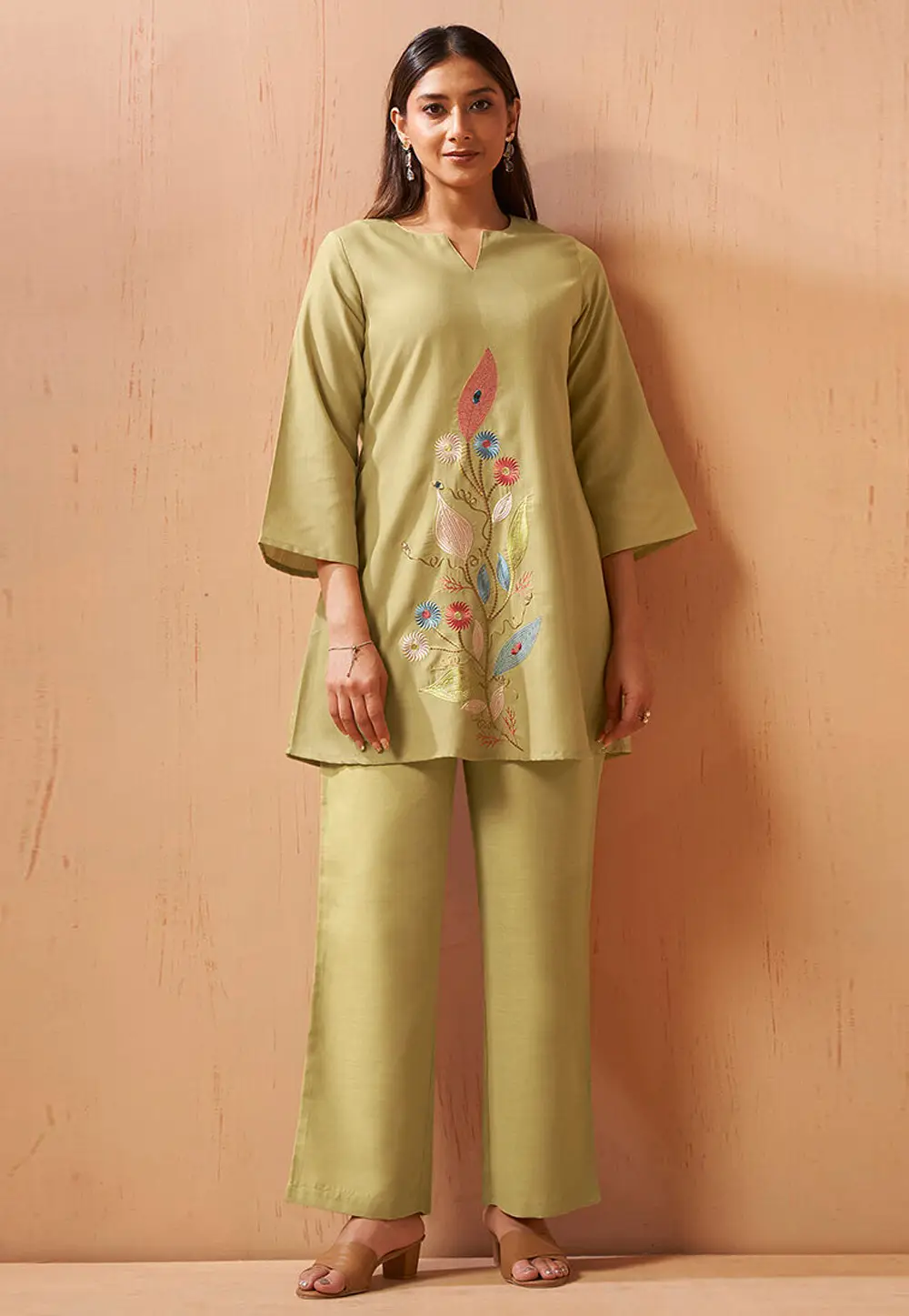 Pista Green Cotton Co-Ords Set 334174