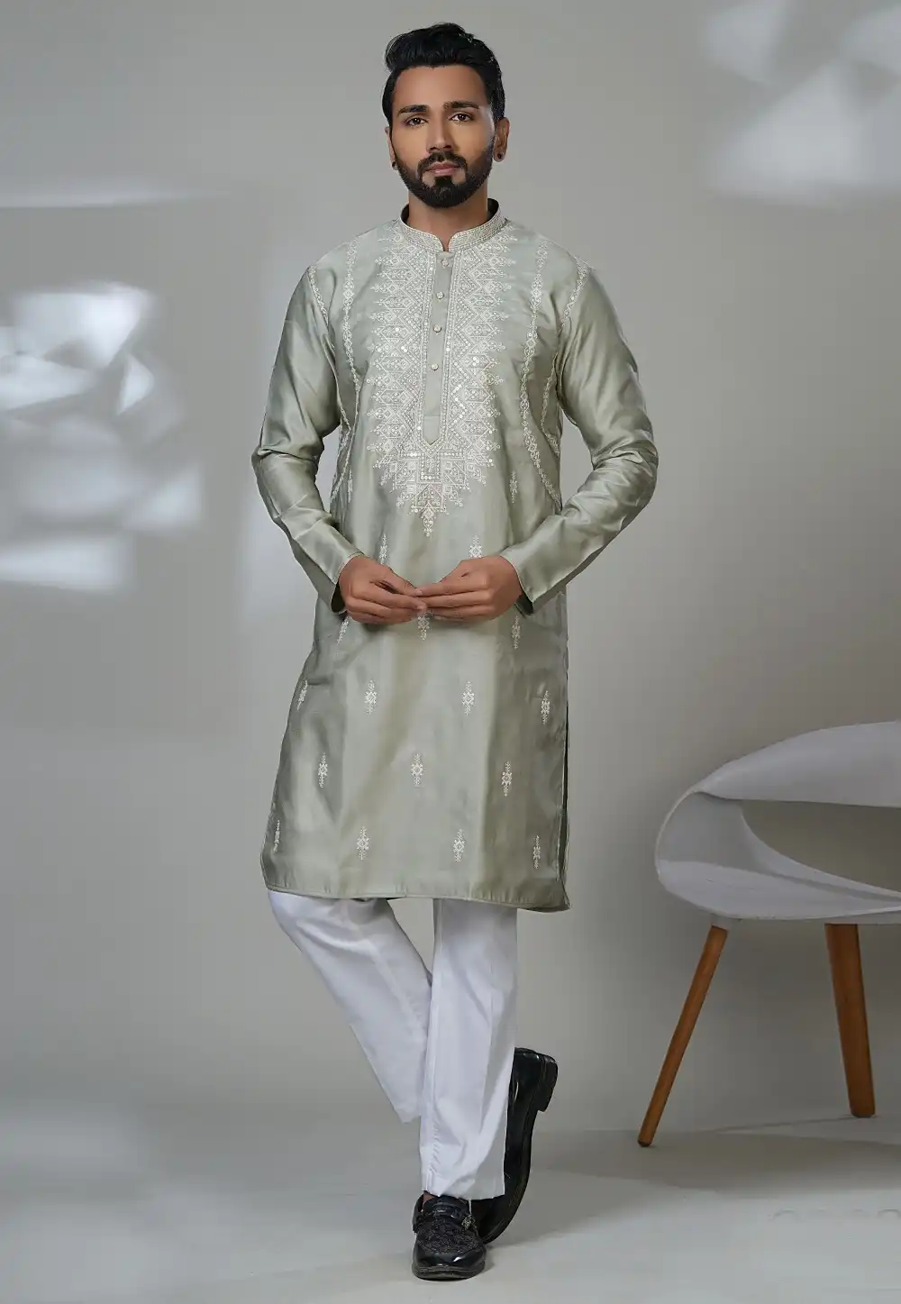 Pista Green Cotton Kurta Pajama 315545