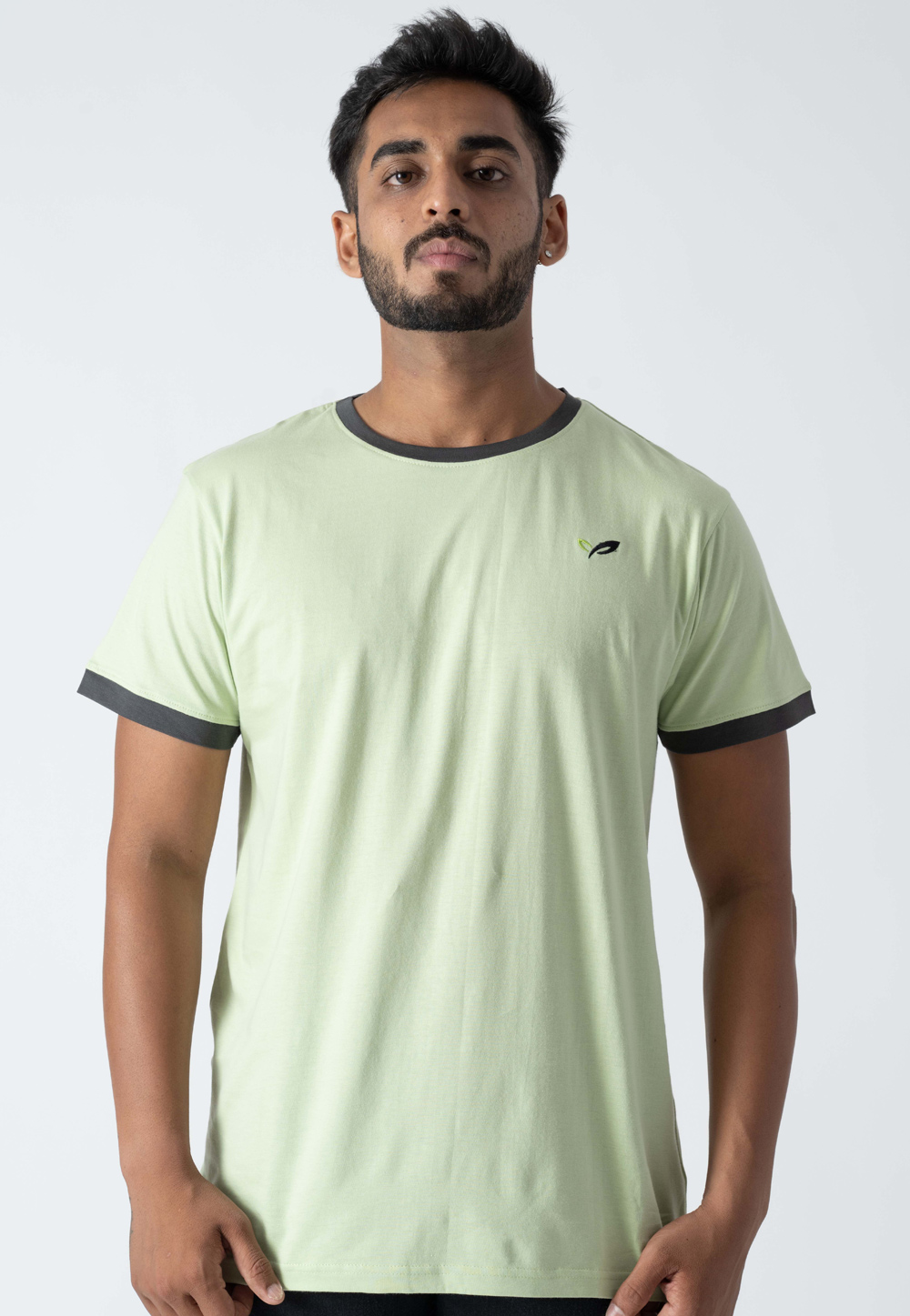 Pista Green Cotton Mens T-Shirt 313227