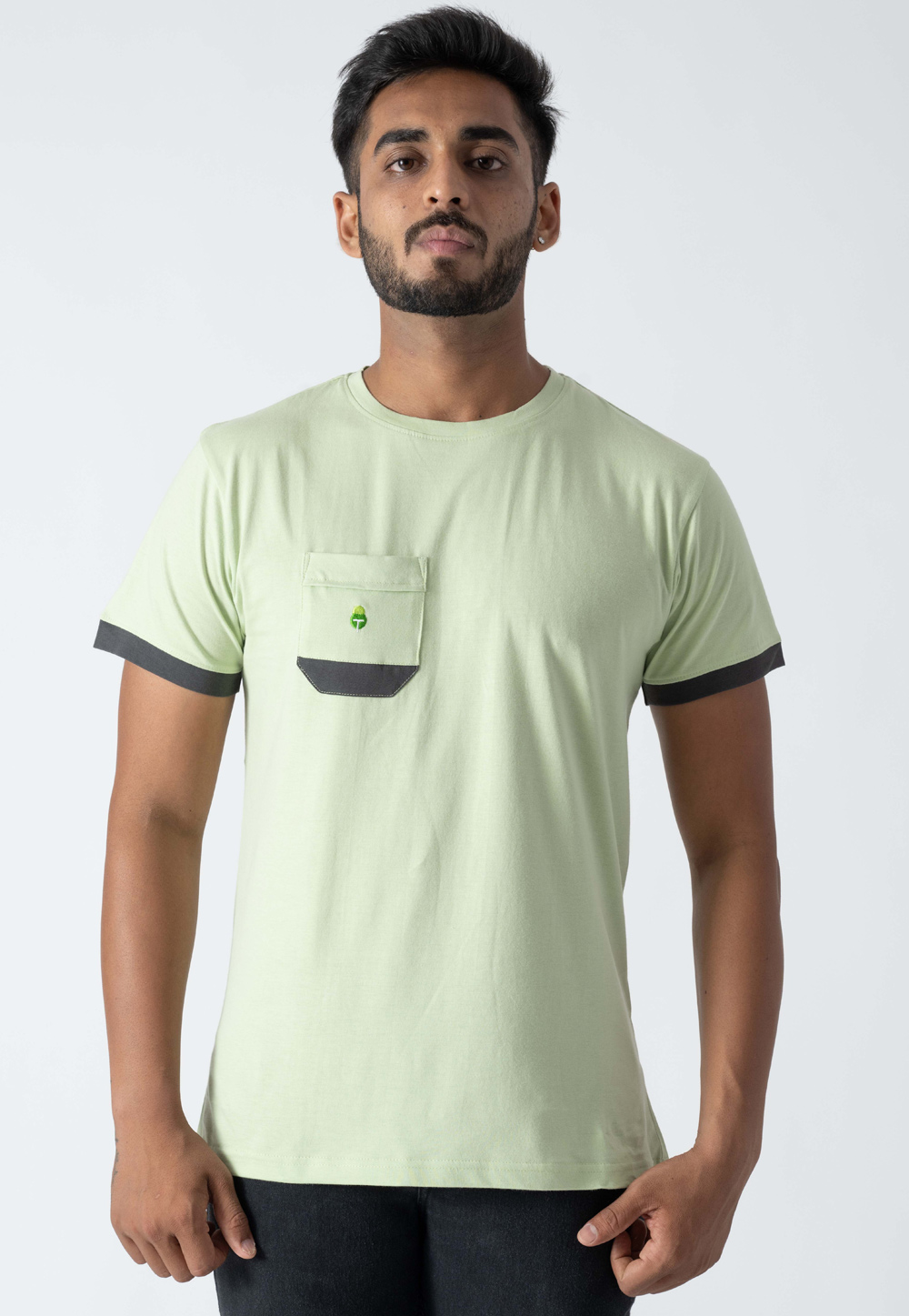 Pista Green Cotton Mens T-Shirt 313239