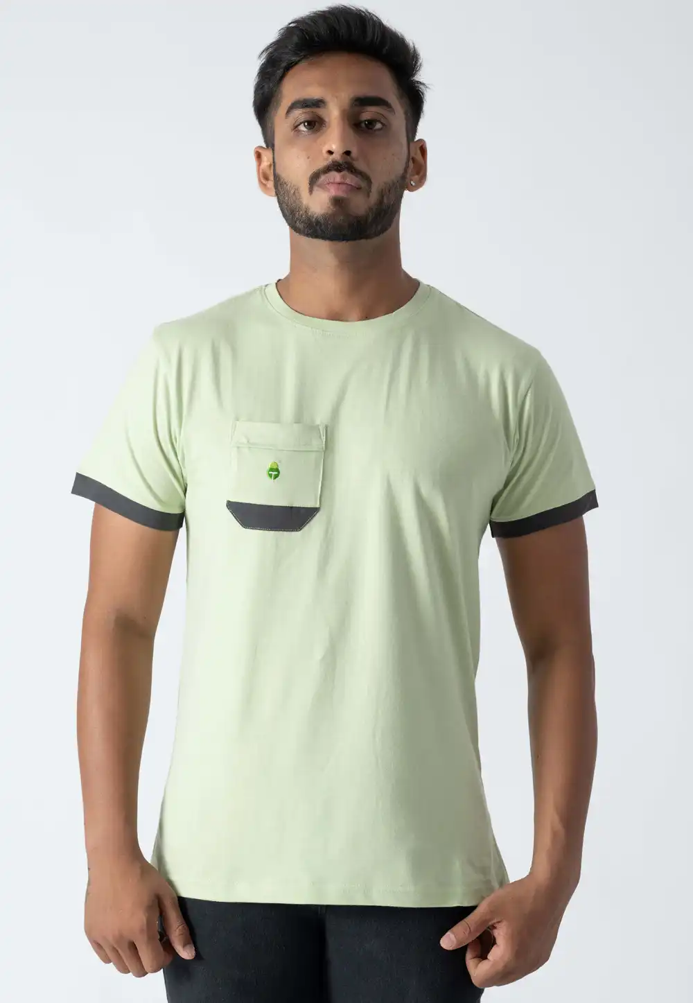 Pista Green Cotton Mens T-Shirt 313239