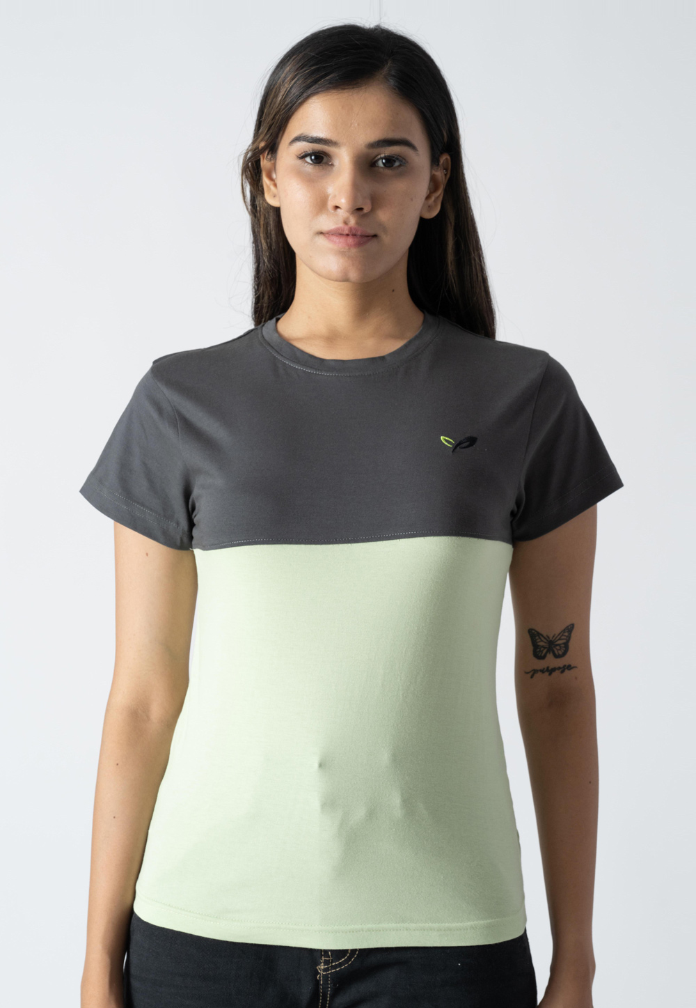 Pista Green Cotton Round Neck T-Shirt 313298