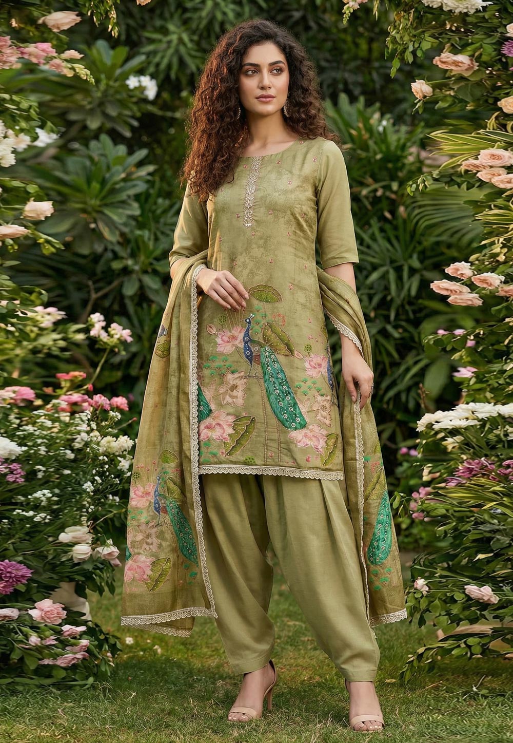 New Arrival Pista Green Punjabi Suits Online
