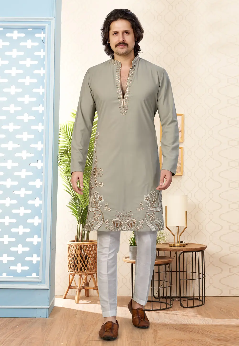 Pista Green Lachka Kurta Pajama 335945