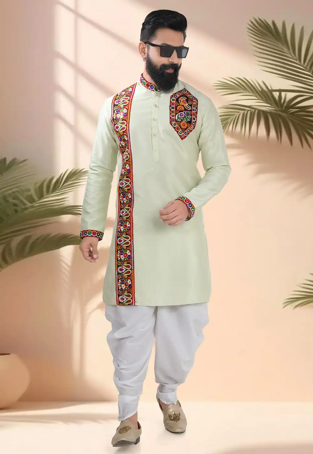 Pista Green Silk Navratri Dhoti Kurta 315599