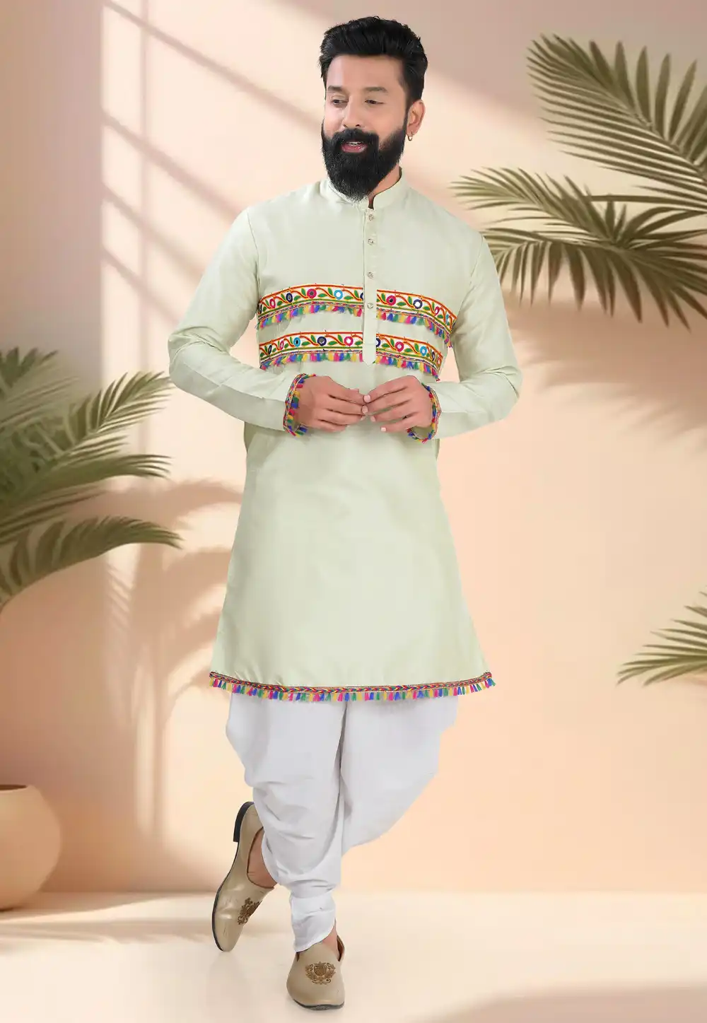 Pista Green Silk Navratri Dhoti Kurta 315612