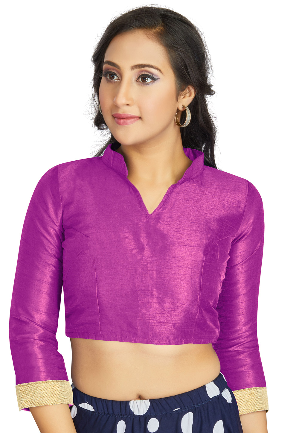 Purple Art Silk Readymade Blouse 319625