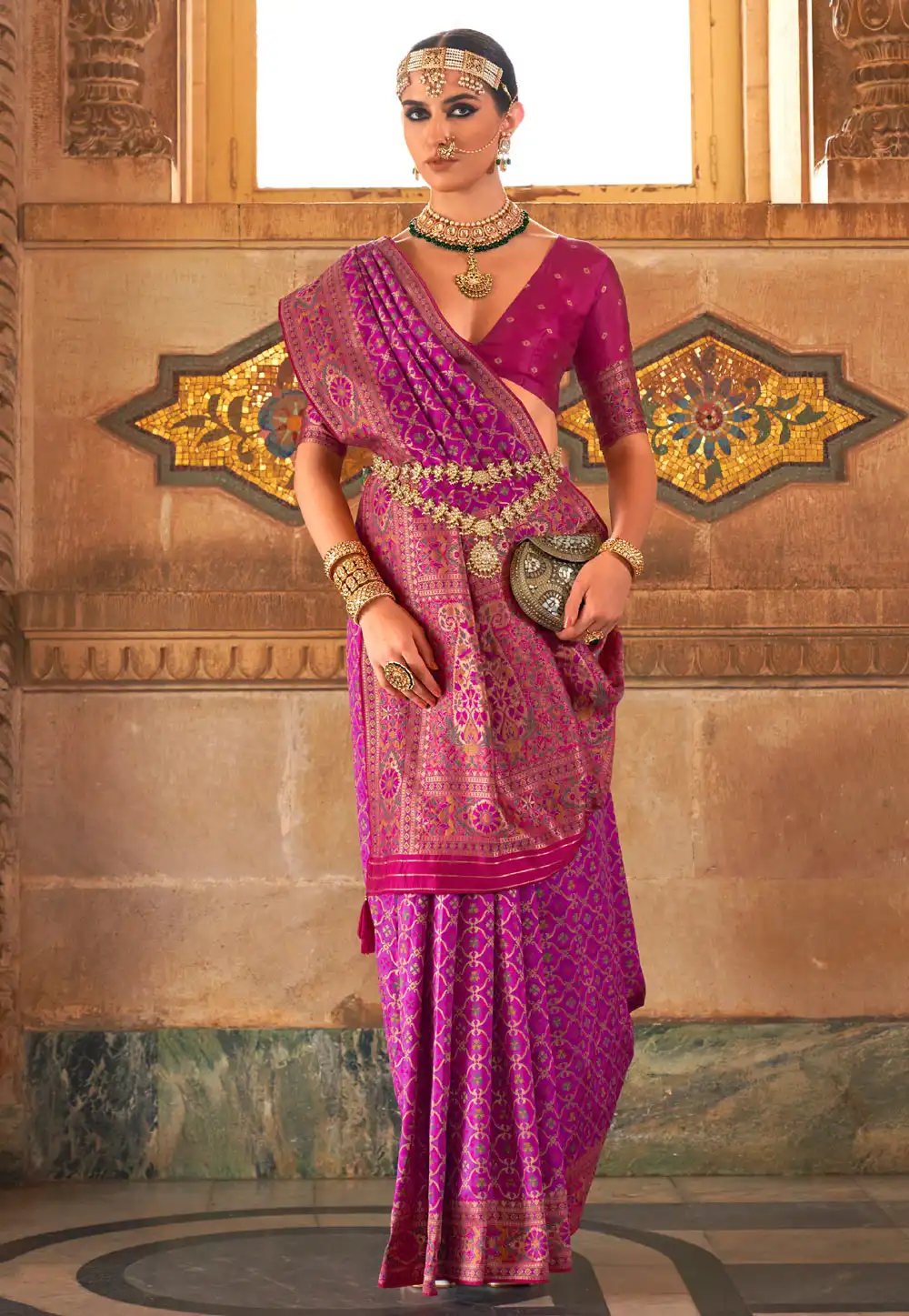 Purple Banarasi Silk Saree 279538