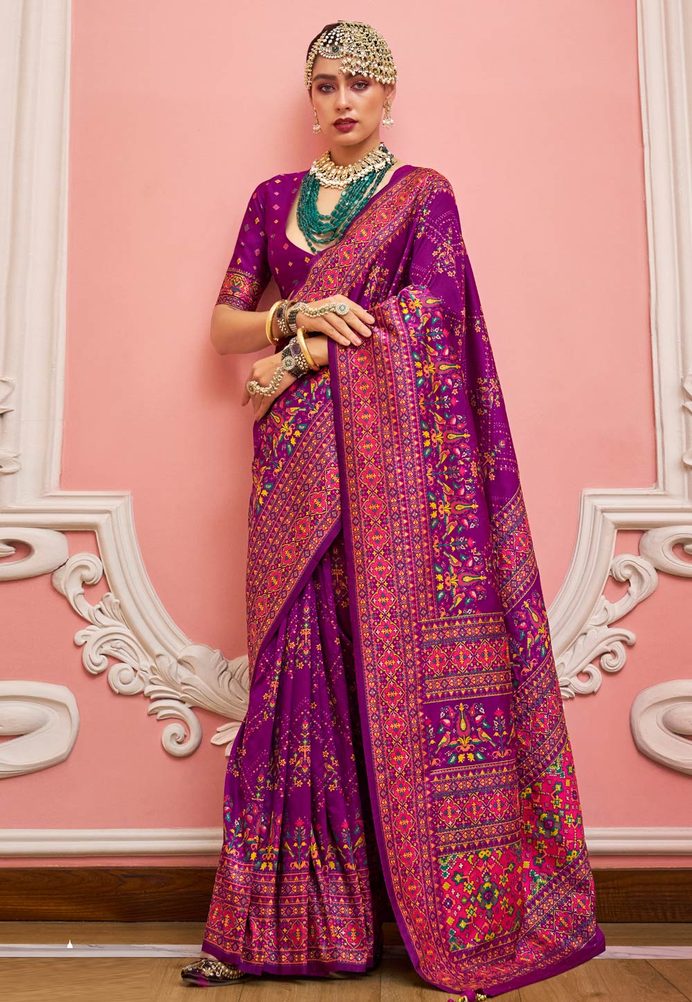 Purple Banarasi Silk Saree 320136
