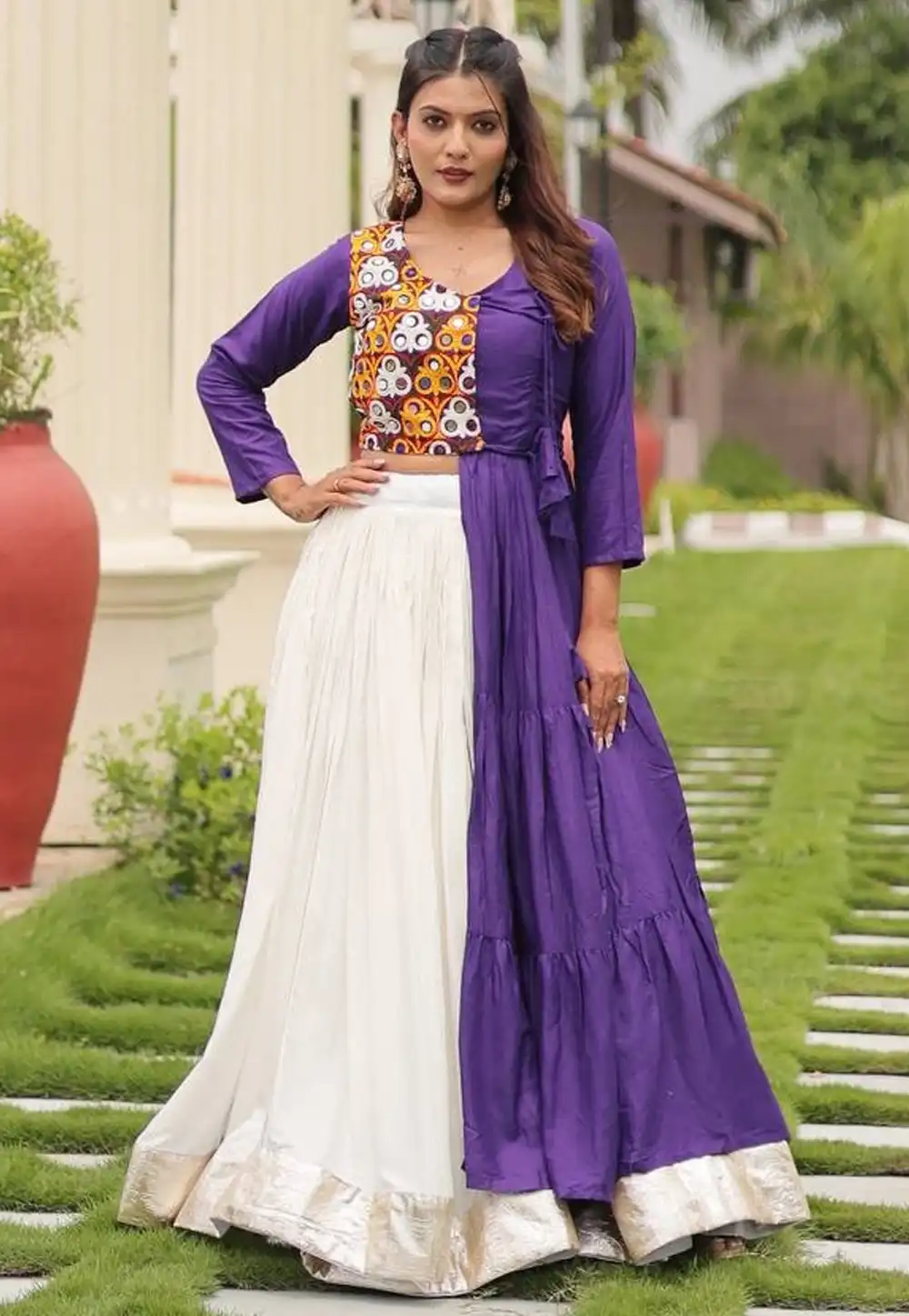 Purple Cotton Navratri Chaniya Choli 314536