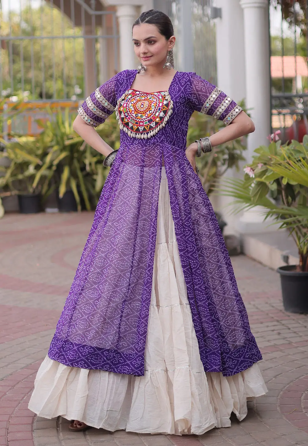 Purple Cotton Navratri Chaniya Choli 332608