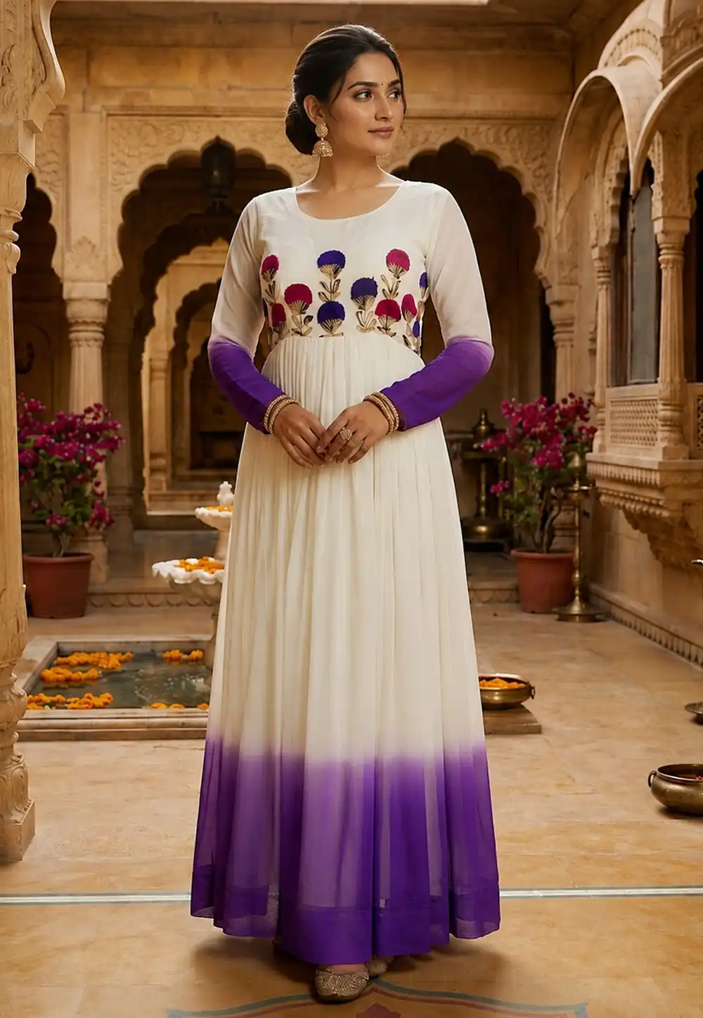Purple Georgette Gown 330290