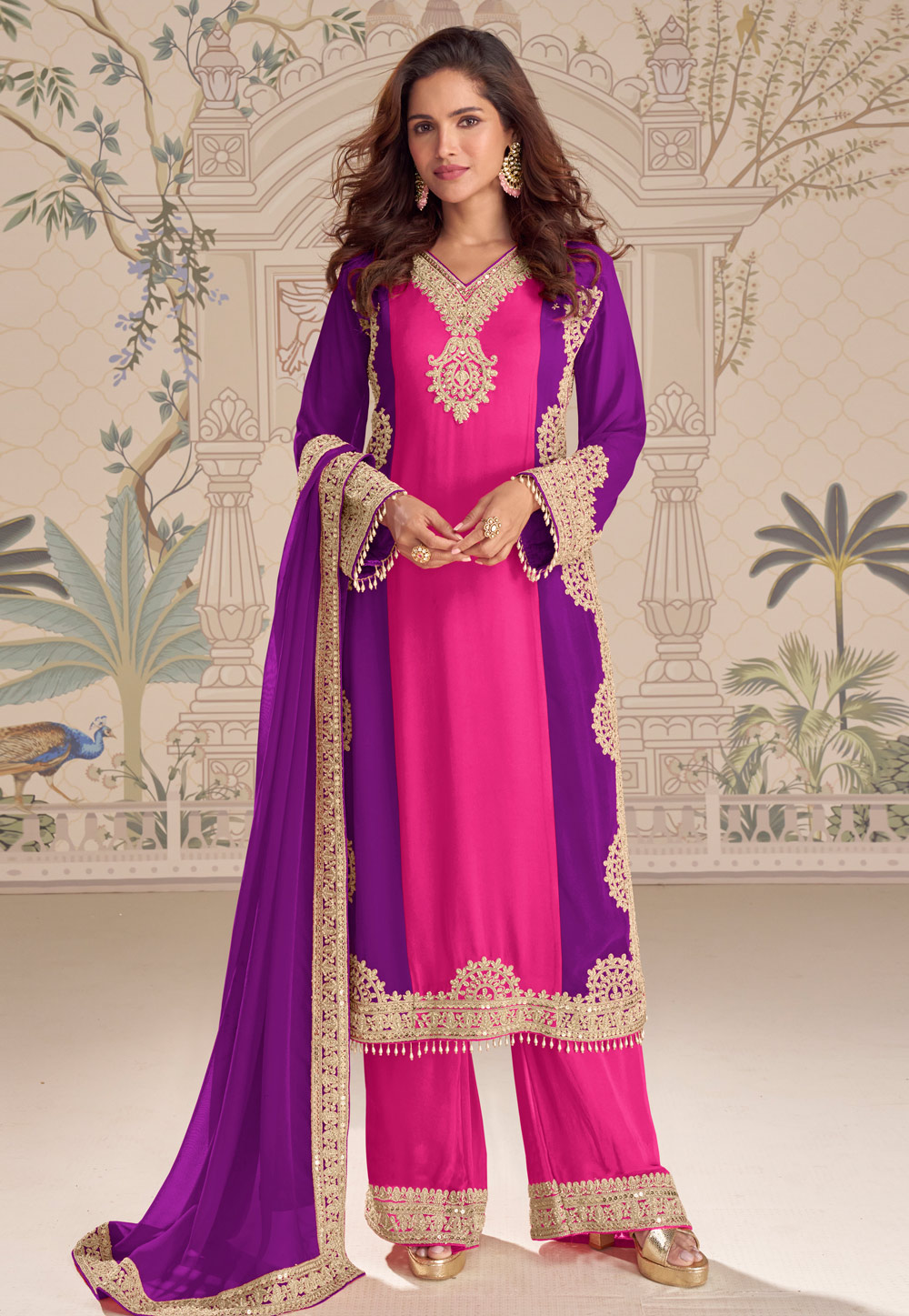 Purple Georgette Pakistani Suit 326263