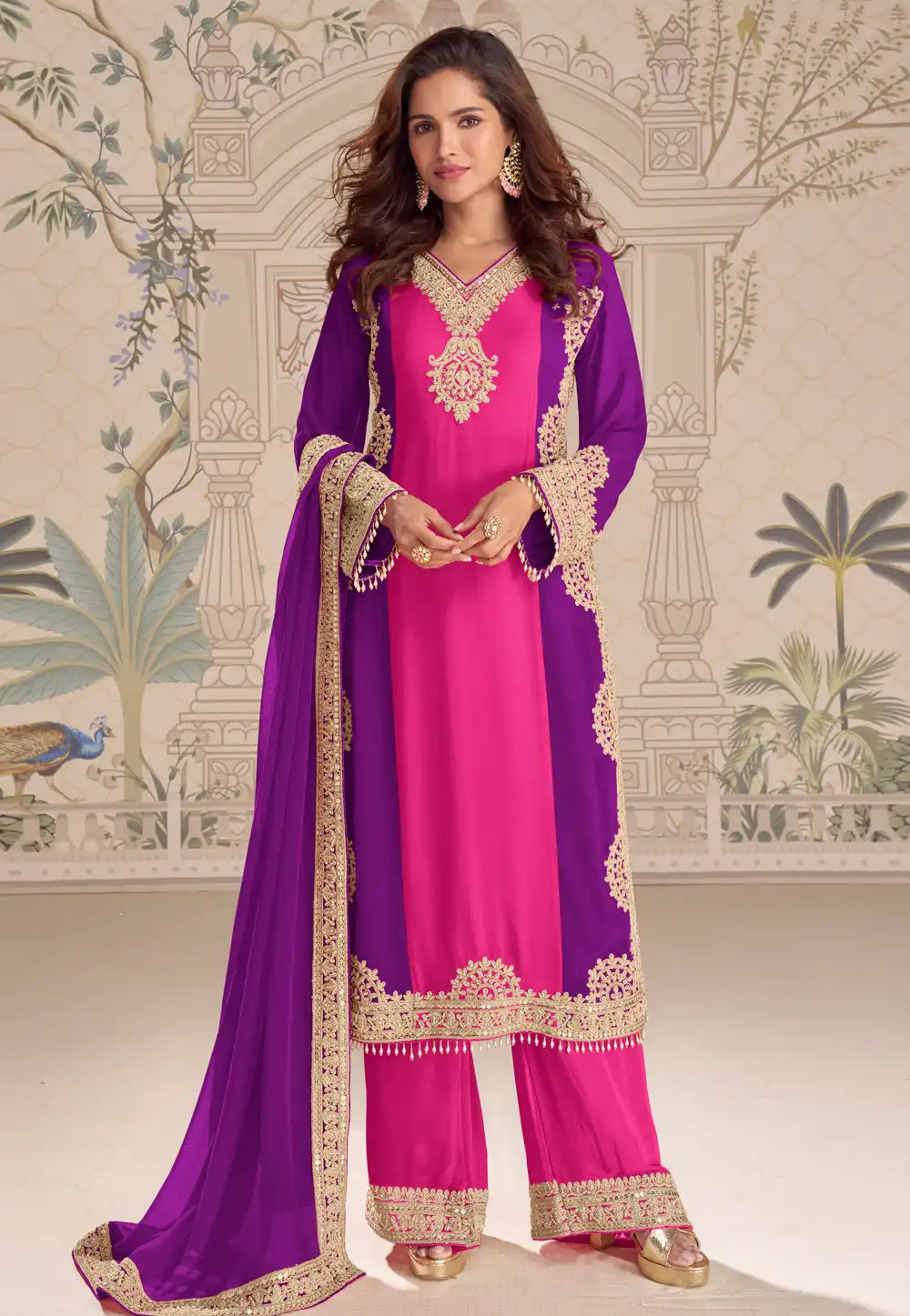 Purple Georgette Pakistani Suit 326263