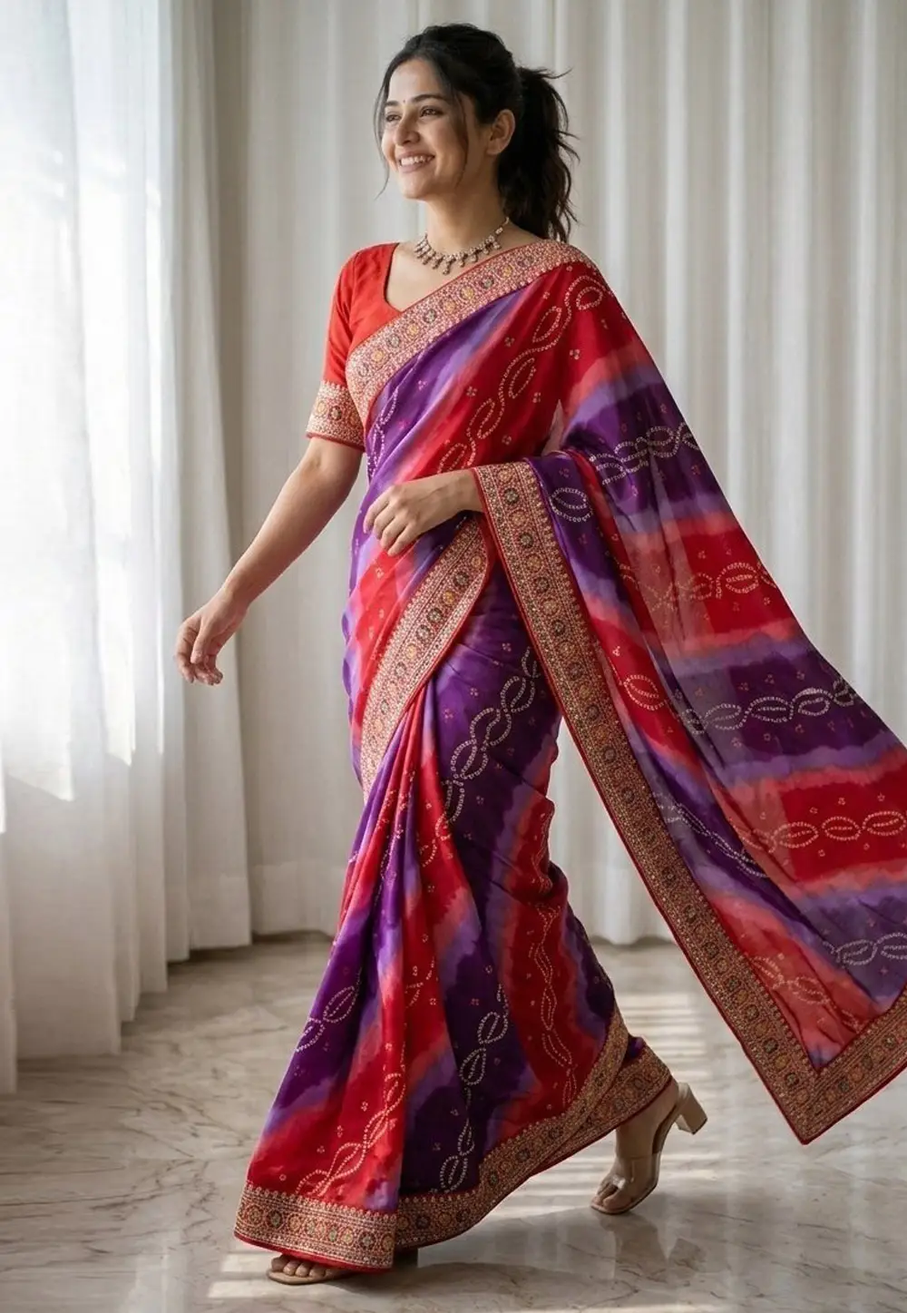 Purple Georgette Saree With Blouse 331233