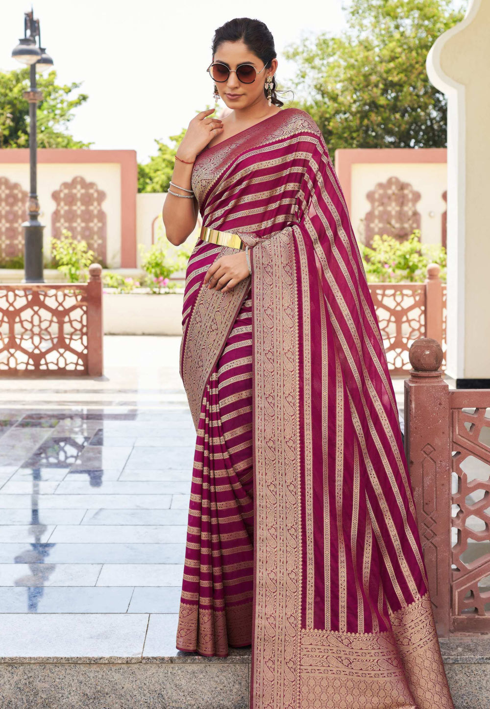 Purple Georgette Saree With Blouse 322643