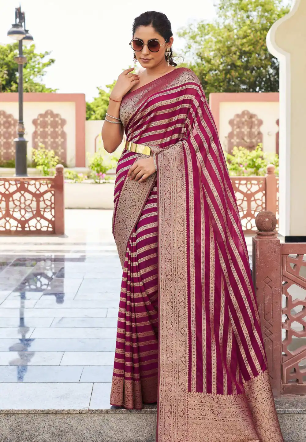 Purple Georgette Saree With Blouse 322643