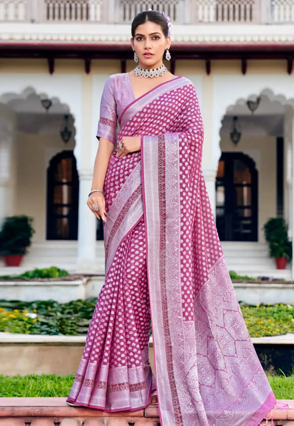 Purple Georgette Saree With Blouse 318662