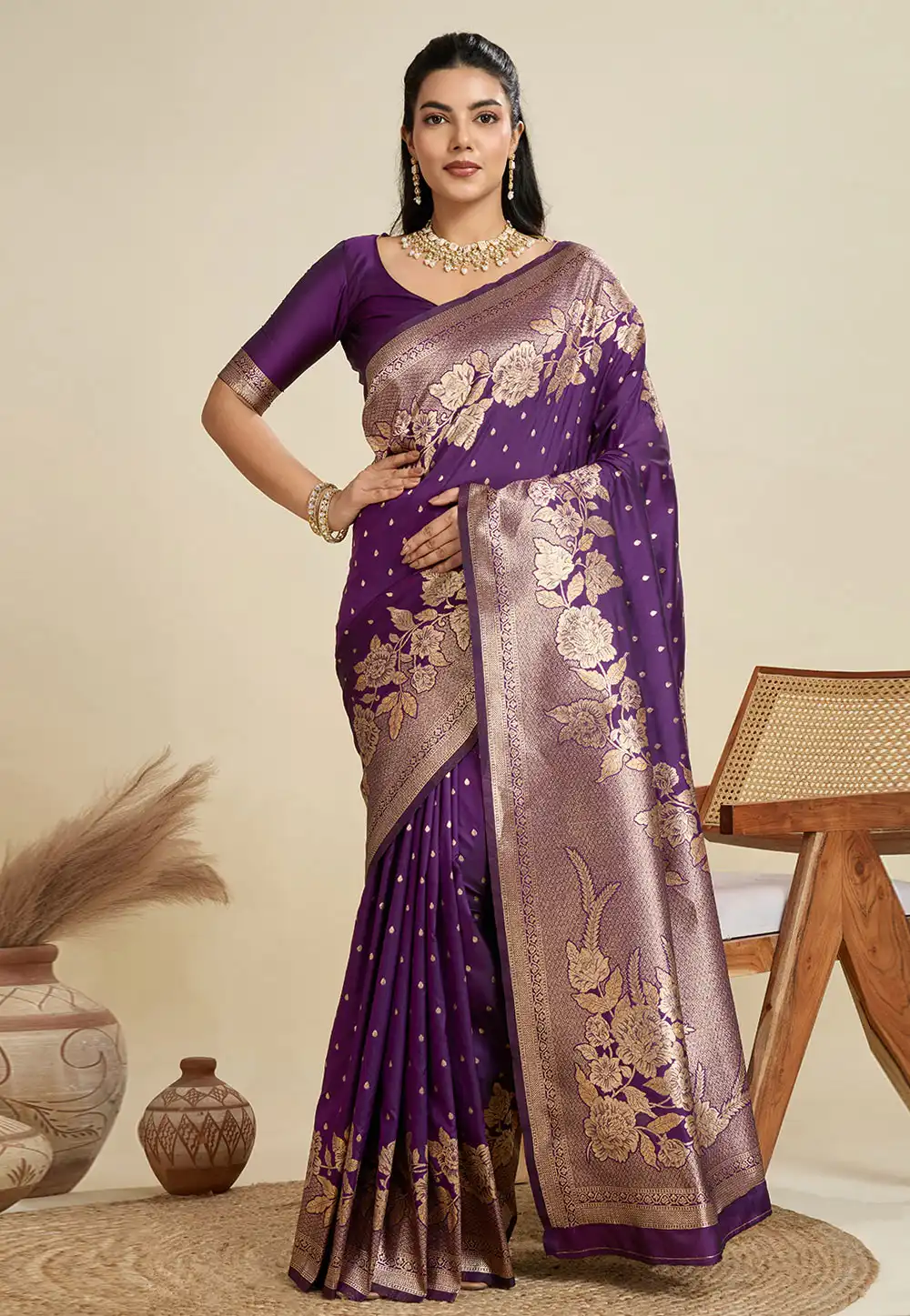 Purple Kanjivaram Silk Saree 314059