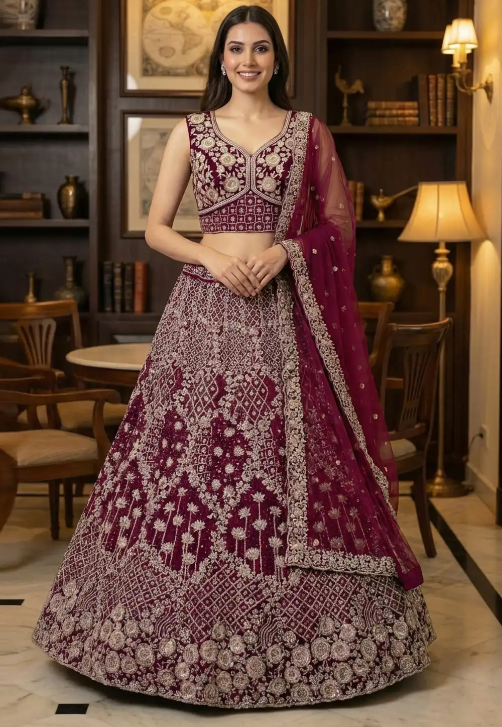 Purple Net Wedding Lehenga Choli 321187