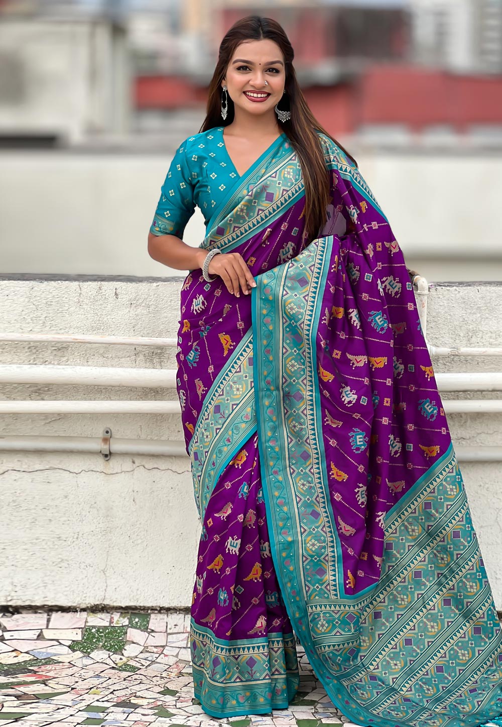 Purple Patola Silk Saree 311371