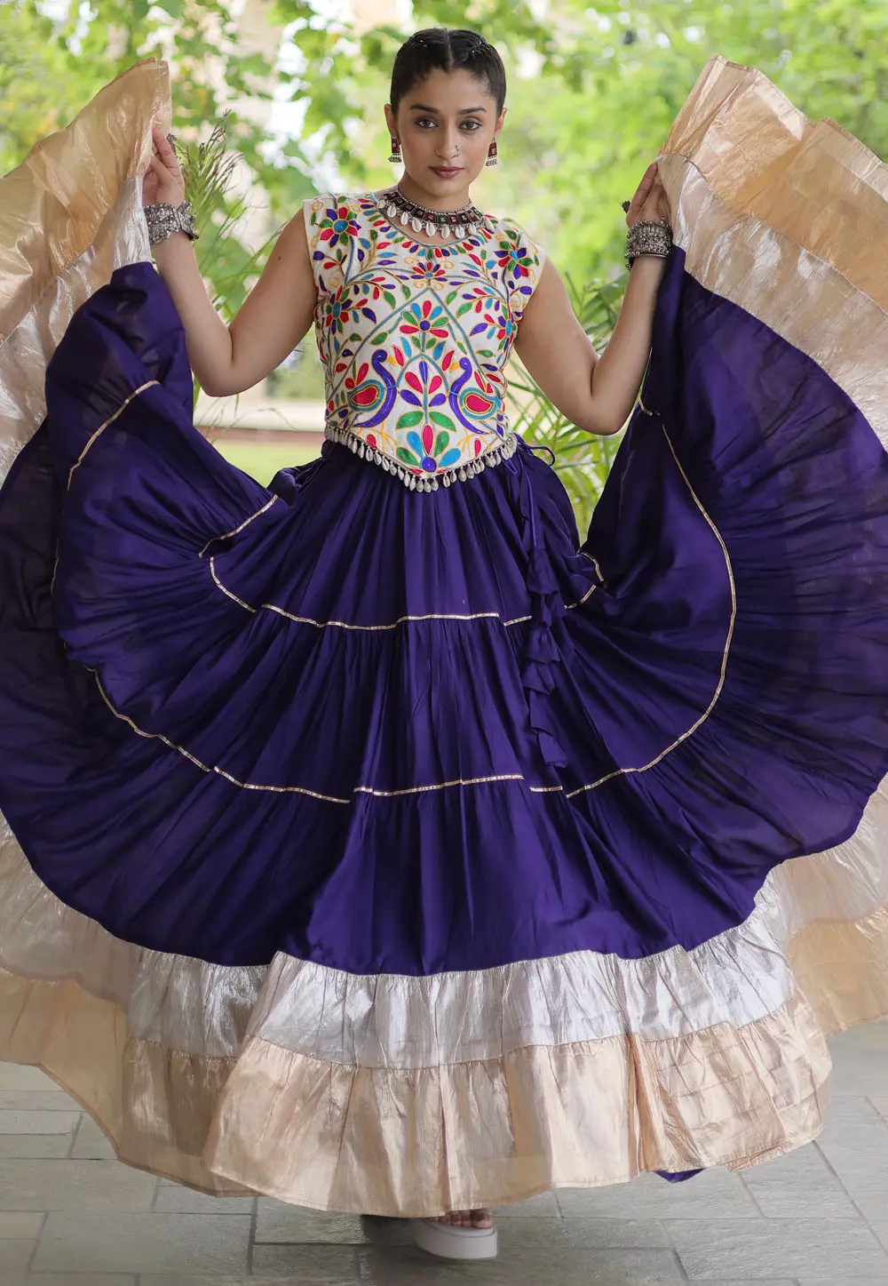 Purple Rayon Navratri Chaniya Choli 333808
