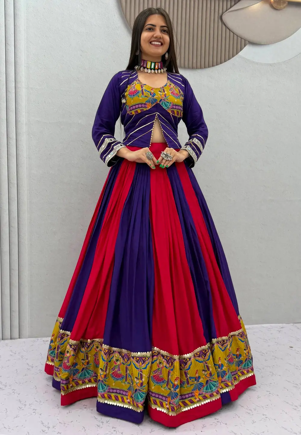 Purple Rayon Navratri Chaniya Choli 333944